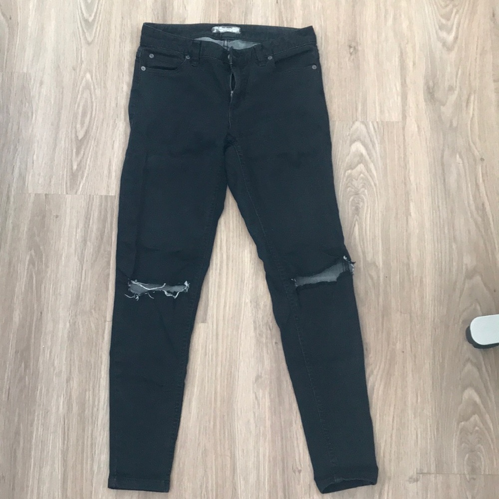 Black ripped free people skinny jeans